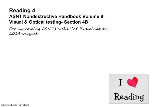 ASNT Level III- Visual & Optical Testing