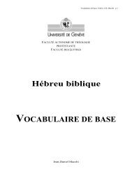 HÃ©breu biblique VOCABULAIRE DE BASE