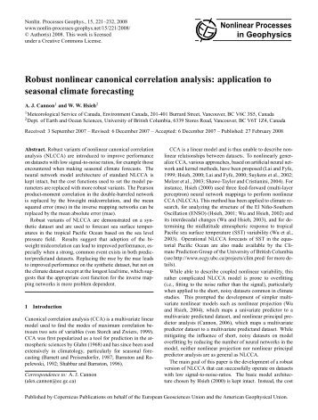 Robust nonlinear canonical correlation analysis: application to ...