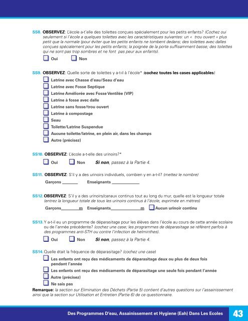 Outils De suivi - Unicef