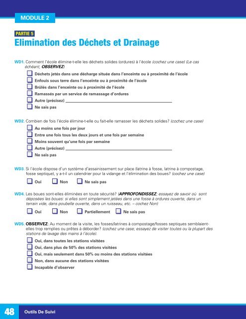 Outils De suivi - Unicef