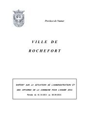Rapport annuel sur la situation de l'administration pour l ... - Rochefort