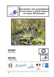 biologie de l'.crevisse - Pêche en Savoie