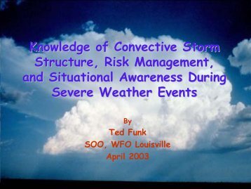 Knowledge of Convective Storm Structure, Risk Management, and ...