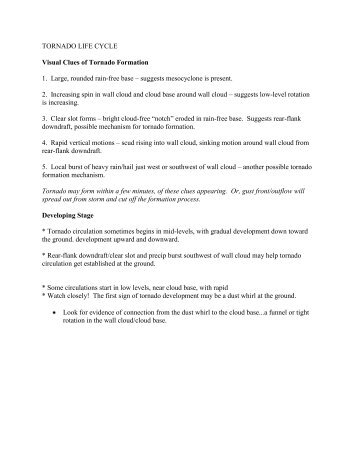 TORNADO LIFE CYCLE - NOAA