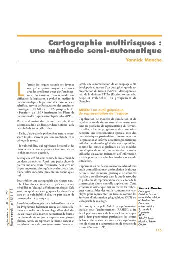 Cartographie multi-risques : méthode semi-automatique