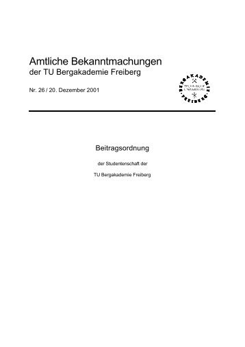 Beitragsordnung - StudentenRat der TU Bergakademie Freiberg