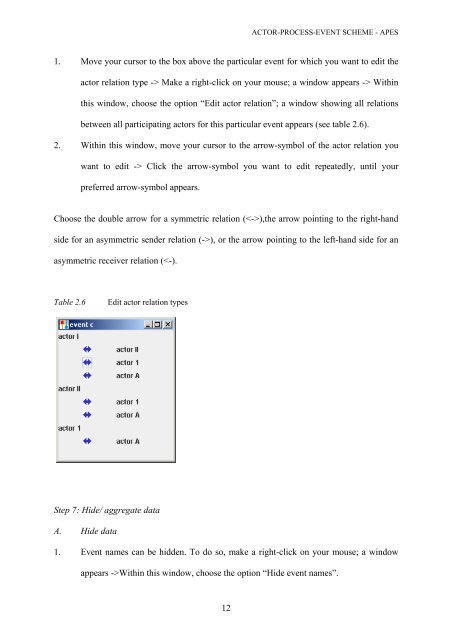 Assessing Structure from Process: The Actor-Process-Event Scheme