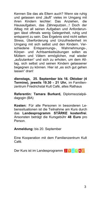 Familienbildungsprogramm Winter 2012/2013 - Stadt Stutensee