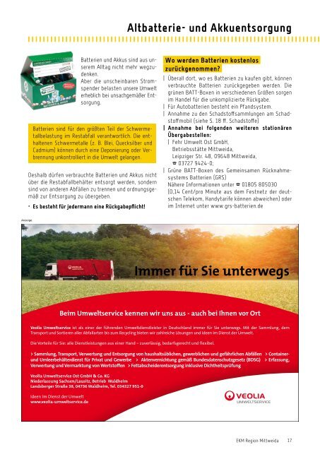Abfallkalender 2012 - Hartmannsdorf