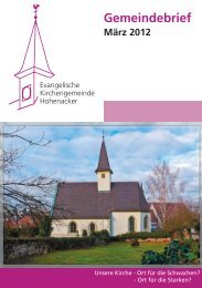 Gemeindebrief März 2012 - Evangelische Kirchengemeinde ...