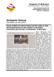 Stuttgarter Zeitung - Stuttgarter CVJM Buaben