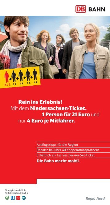 Niedersachsen-Ticket. 1 Person für 21 Euro und - Erixx