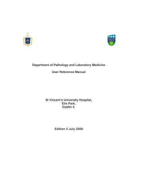 Department of Pathology and Laboratory Medicine User Reference ...