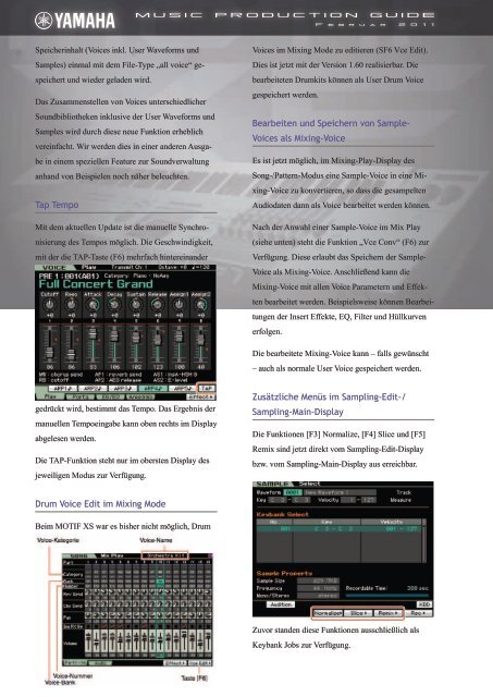 der Xf in grün os 1.60 für den motif Xs -  EasySounds