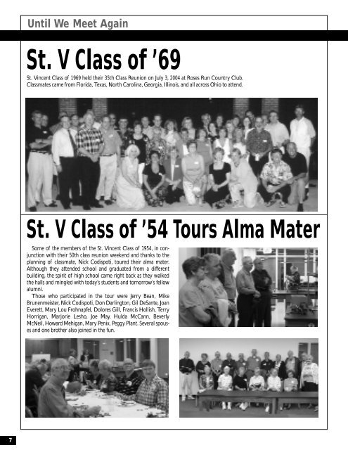 alumni connection winter - St. Vincent-St. Mary High School