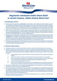 Regulamin zwiedzania statku Stena Spirit w ramach ... - Stena Line