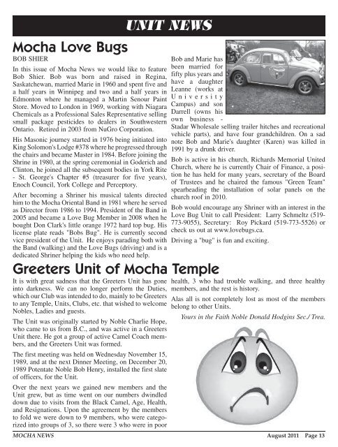 Mocha August 2011.indd - Mocha Shriners