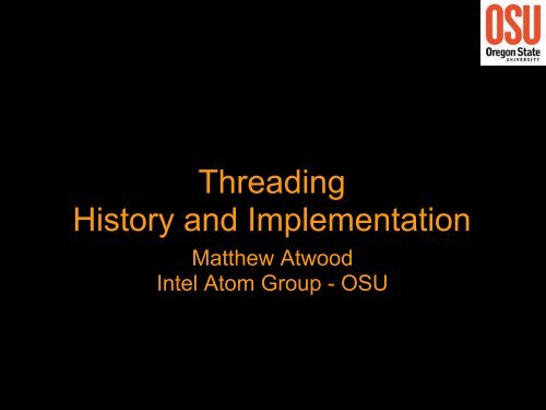 Threading History and Implementation - Classes