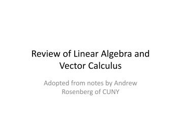 Slides for review of basic concepts in vector calculus and ... - Classes
