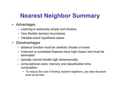 The Nearest Neighbor Algorithm - Classes