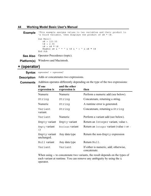 WM Basicâ¢ User's Manual - Classes