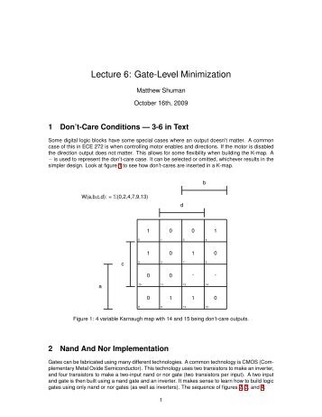 Lecture 6: Gate-Level Minimization - Classes