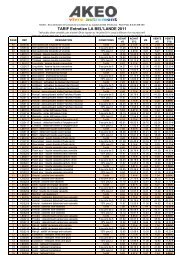 TARIF Entretien LA BEL'LANDE 2011 - Akeo