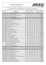 TARIF OUTILS 2010 - Akeo