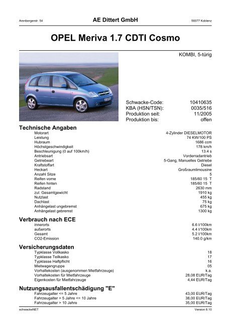 OPEL Meriva 1.7 CDTI Cosmo - Autohaus AE-Dittert in Koblenz