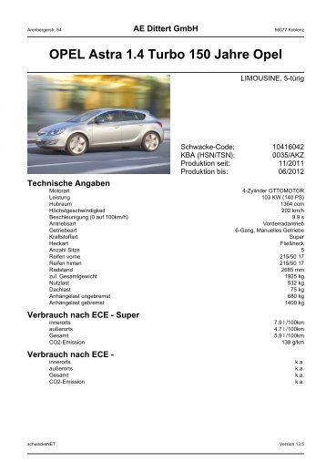 OPEL Astra 1.4 Turbo 150 Jahre Opel - Autohaus AE-Dittert in Koblenz