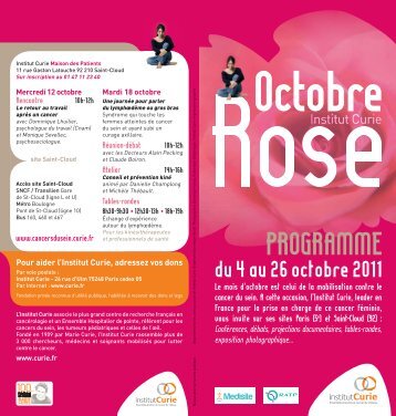 PROGRAMME - Cancers du Sein - Institut Curie