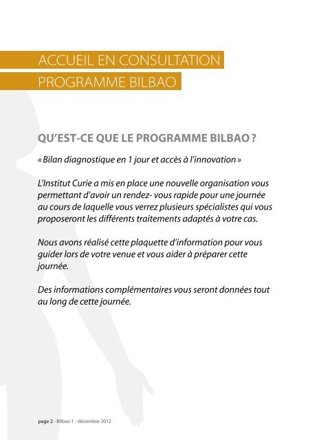 Programme Bilbao - Cancers du Sein - Institut Curie