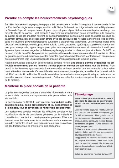 Cancers du Sein - Institut Curie