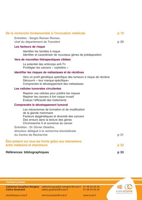 Cancers du Sein - Institut Curie