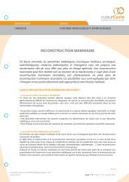 RECONSTRUCTION MAMMAIRE - Cancers du Sein - Institut Curie