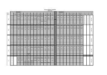 Semester 1 Semester 2 4th year Master Timetable 2010- 2011