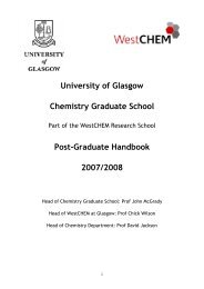University of Glasgow Chemistry Graduate School Post-Graduate ...