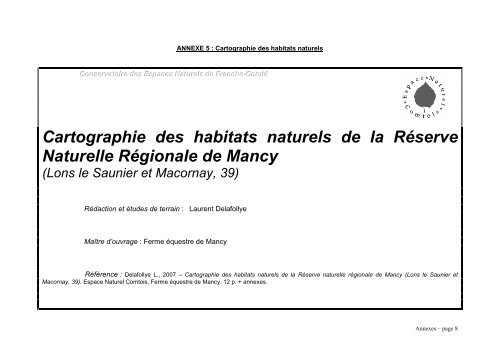 Document d'objectifs - DREAL Franche-Comté