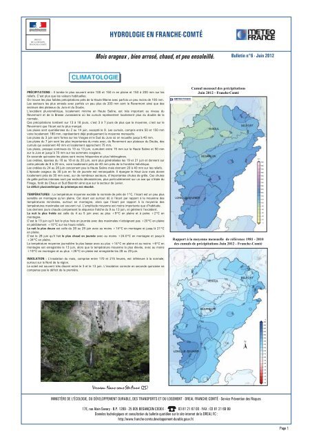 Juin 2012 - DREAL Franche-Comté