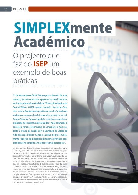 projectos que fazem a diferença - Instituto Superior de Engenharia ...