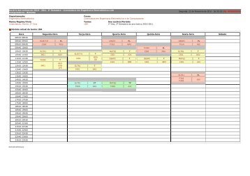 Horário das turmas de 2010 - 2011 2º Semestre - Licenciatura em ...