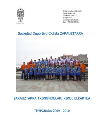 Sociedad Deportivo Ciclista ZARAUZTARRA ... - Tu patrocinio