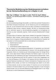 Thermische Modellierung des Niedertemperaturverhaltens bei der ...