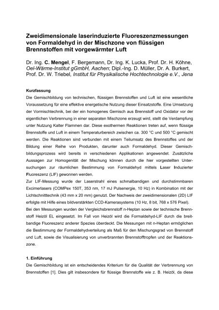 Zweidimensionale laserinduzierte Fluoreszenzmessungen von ...