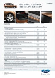 Ford B-MAX – Zubehör Produkt-/Preisübersicht - Autohaus Spagl KG