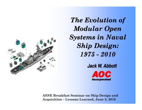 The Evolution of Modular Open Systems in Naval Ship Design ...