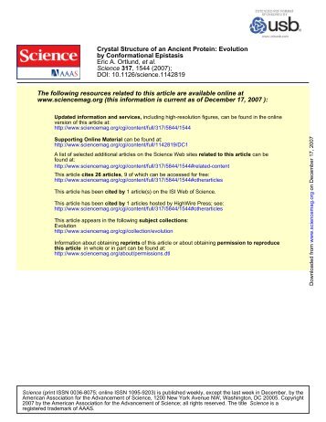 Crystal Structure of an Ancient Protein