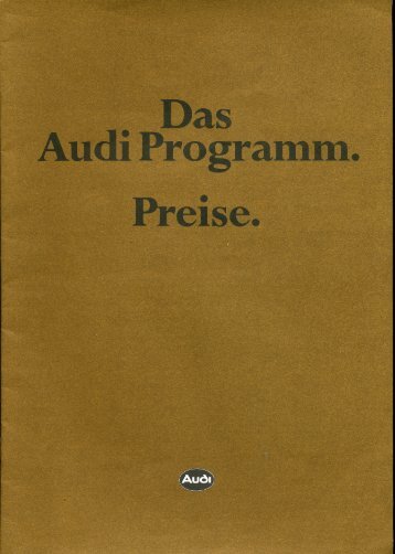 Das Audi Programm. Preise. Stand 17.09.1981 - Audi 100