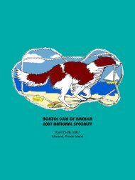 2007 National Supplement - Borzoi Club of America